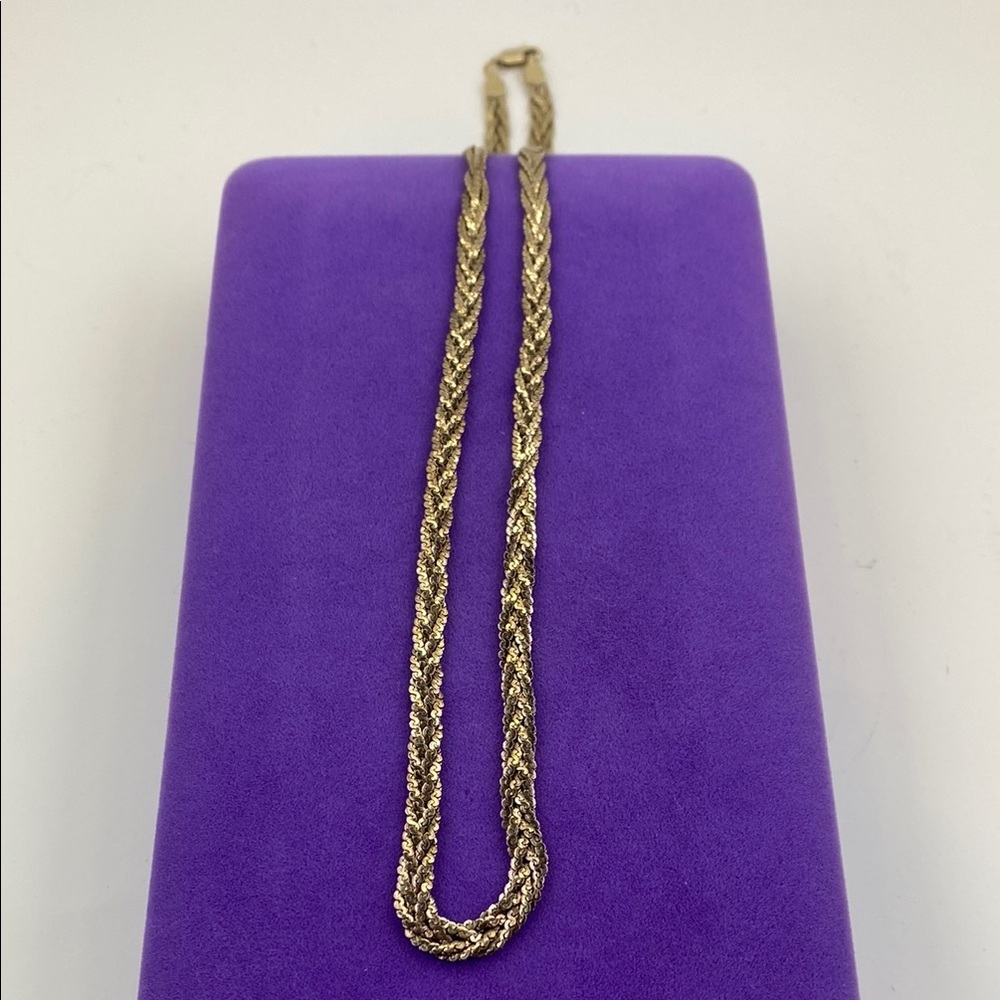 💛 Elegant Vintage 12k Gold Filled Braided Necklace